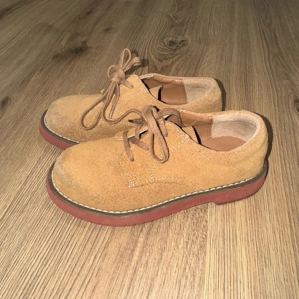 Sperry Tevin‎ Oxford Tan Buck Suede Leather Dress Shoes Toddler Sz 11.5